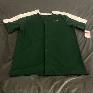 Nike Green button down baseball customizable jersey New